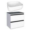Gabinete Para Banheiro Gaia 60 com Cuba Luna Cozimax Branco