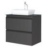 Gabinete Para Banheiro Aço Gaia 60 com Cuba Louça Linea Cozimax Preto