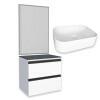 Conjunto Para Banheiro Aço Gabinete Gaia 60 Com Espelho e Cuba Luna Cozimax Branco