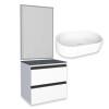 Conjunto Para Banheiro Aço Gabinete Gaia 60 Com Espelho e Cuba Nimbus Cozimax Branco