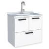 Gabinete Para Banheiro Aço Isis 60 Com Lavatório Louça Cozimax Branco