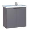 Gabinete Para Banheiro Madeira Aster 60 Com Lavatório Cozimax Cinza
