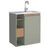 Gabinete Para Banheiro Madeira Lotus 60 Sem Pés Cozimax Jequitiba/Verde