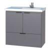 Gabinete Para Banheiro Madeira Lis 60 Com Lavatório Cozimax Cinza