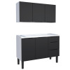 Cozinha Completa Gabinete Para Pia 120cm e Armário Aéreo Júpiter Cozimax Preto