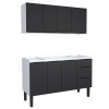 Cozinha Completa Gabinete Para Pia 140cm e Armário Aéreo Júpiter Cozimax Preto