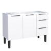 Gabinete de Aço Para Pia 120cm 2 Portas 3 Gavetas Júpiter Cozimax Branco