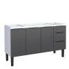 Gabinete de Aço Para Pia 150cm 3 Portas 3 Gavetas Júpiter Cozimax Preto