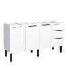 Gabinete de Aço Para Pia 160cm 3 Portas 3 Gavetas Júpiter Cozimax Branco