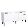 Gabinete de Aço Para Pia 200cm 4 Portas 3 Gavetas Júpiter Cozimax Branco