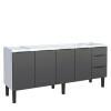 Gabinete de Aço Para Pia 200cm 4 Portas 3 Gavetas Júpiter Cozimax Preto