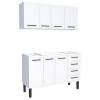 Cozinha Completa Gabinete Para Pia 140 e Armário Aéreo Juno/Apolo 4 Gavetas Cozimax Branco