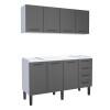 Cozinha Completa Gabinete Para Pia 160 e Armário Aéreo Juno/Apolo 4 Gavetas Cozimax Preto