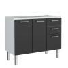 Gabinete de Pia 120 Eros Flat 3G Cozimax Preto
