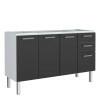 Gabinete de Pia 140 Eros Flat 3G Cozimax Preto