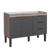 Gabinete Para Pia Cozinha 120cm Flamingo Cozimax Preto/Tamarindo