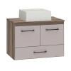 Gabinete Para Banheiro Hibisco Com Cuba Fit Cozimax Tamarindo/Nude