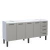 Gabinete de Aço Para Pia 200cm 4 Portas Juno/Apolo 4 Gavetas Cozimax Cinza Argila