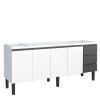 Gabinete de Aço Para Pia 200cm 4 Portas 3 Gavetas Netuno Cozimax Branco/Preto