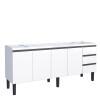 Gabinete de Aço Para Pia 200cm 4 Portas 3 Gavetas Netuno Cozimax Branco