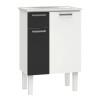 Gabinete Para Banheiro Aço Com Pés Araça 60 Cozimax Branco/Preto