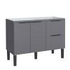 Gabinete De Madeira Para Pia De Cozinha 120cm Cisne Cozimax Cinza