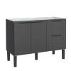 Gabinete De Madeira Para Pia De Cozinha 120cm Cisne Cozimax Preto