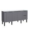 Gabinete De Madeira Para Pia De Cozinha 180cm Cisne Cozimax Cinza