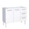 Gabinete de Aço Para Pia de 120cm Vênus 3 Gavetas Cozimax Branco