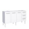 Gabinete de Aço Para Pia de 160cm Vênus 3 Gavetas Cozimax Branco