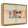 Guarda Roupa Grande 2 Portas com Espelho 100% MDF 278x239x63 Apolo Gelius Madeirado/Off White