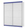 Guarda Roupa 2 Portas Correr Caribe Mirarack Branco/Azul