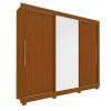 Guarda Roupa Grande Casal 3 Portas Correr 1 Porta de Espelho e Pés 228x226 Royale Gelius Castanho