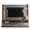 Estante Home Para TV 70 Polegadas 207cm Bilbao Lukaliam Cedro/Cinza Perolizado