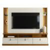 Estante Home Para TV 70 Polegadas 207cm Bilbao Lukaliam Freijo/Off White Perolizado
