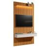 Home Suspenso Ripado Pequeno Com LED 139cm Para TV 42" Colorado EDN Cedro/Off White
