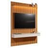 Home Suspenso Ripado Led 3 Gavetas 184cm Para TV 75" Colorado EDN Cedro/Off White