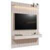 Home Suspenso Ripado Led 3 Gavetas 184cm Para TV 75" Colorado EDN Off White