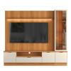 Estante Home + 1 Cristaleira Sala 225cm Para TV 75 Pol Atenas Lukaliam Jequitiba/Off White