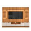 Estante Home + 2 Torres Sala 270cm Para TV 75 Pol Atenas Lukaliam Jequitiba/Off White