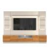 Estante Home + 2 Torres Sala 270cm Para TV 75 Pol Atenas Lukaliam Lukaliam Off White/Jequitiba