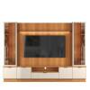 Estante Home + 2 Cristaleiras Sala 270cm Para TV 75 Pol Atenas Lukaliam Jequitiba/Off White