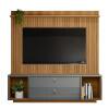 Rack Painel Home Ripado TV 75 Polegadas 183cm Dakar Lukaliam Freijo/Cinza Perolizado