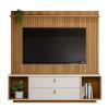 Rack Painel Home Ripado TV 75 Polegadas 183cm Dakar Lukaliam Freijo/Off White Perolizado