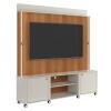 Estante Home Sala 183cm Com LED TV 75 Pol Florença Lukaliam Off White/Jequitiba