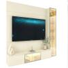 Home Com Cristaleira Para TV 65 Pol Com LED 191cm Luminare Gelius Off White
