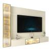 Home Com Cristaleira Para TV 85 Pol Com LED 255cm Luminare Gelius Off White