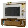 Home Sala Para TV Até 55 Pol Savana 1.8 Lukaliam Off White/Canela