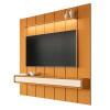 Home Painel Suspenso 220cm Para TV 85¨ Gavetas LED Liv 2.2 Cedro/Cedro Off White