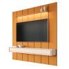 Home Painel Suspenso 220cm Para TV 85¨ Gavetas LED Liv 2.2 Cedro/Off White